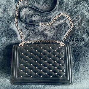 Black silver studded crossbody